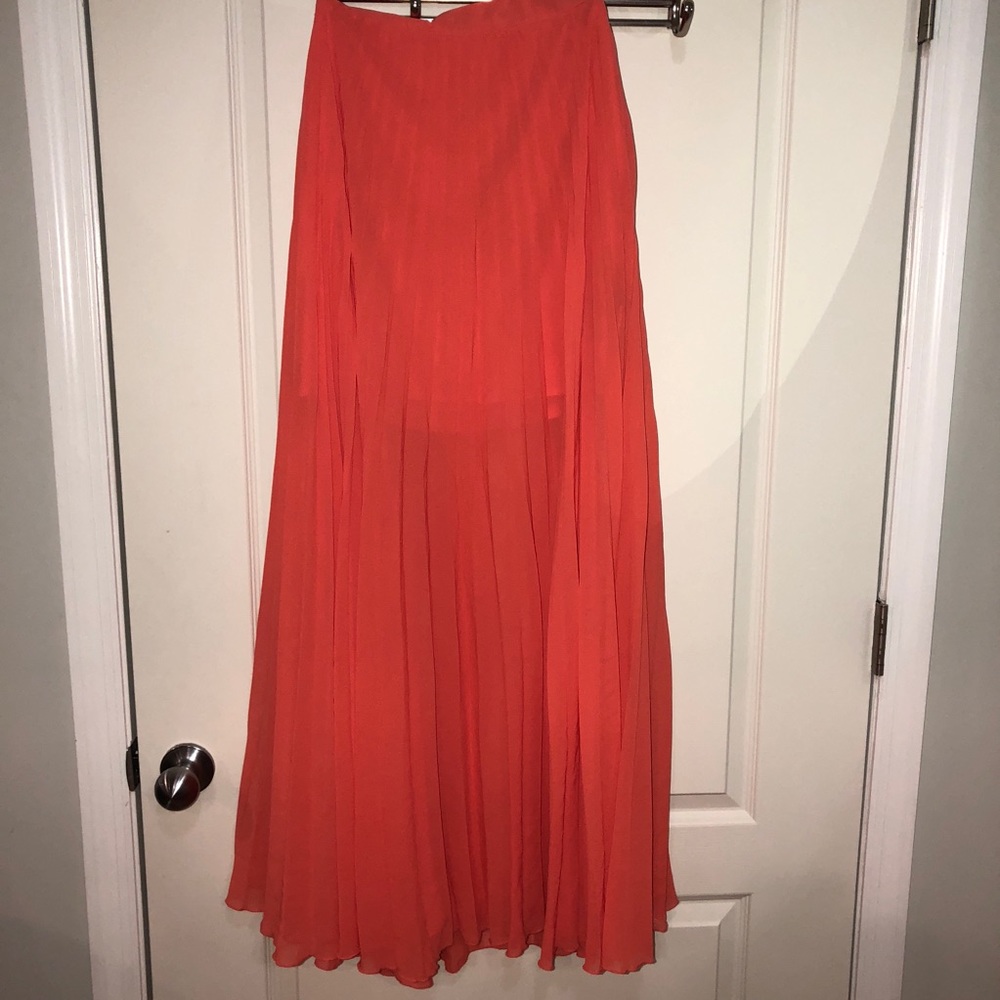 Bebe accordion pleated maxi skirt